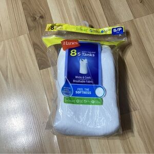 Hanes Boys 8 Pack Tagless Tanks Size Small - 6/8